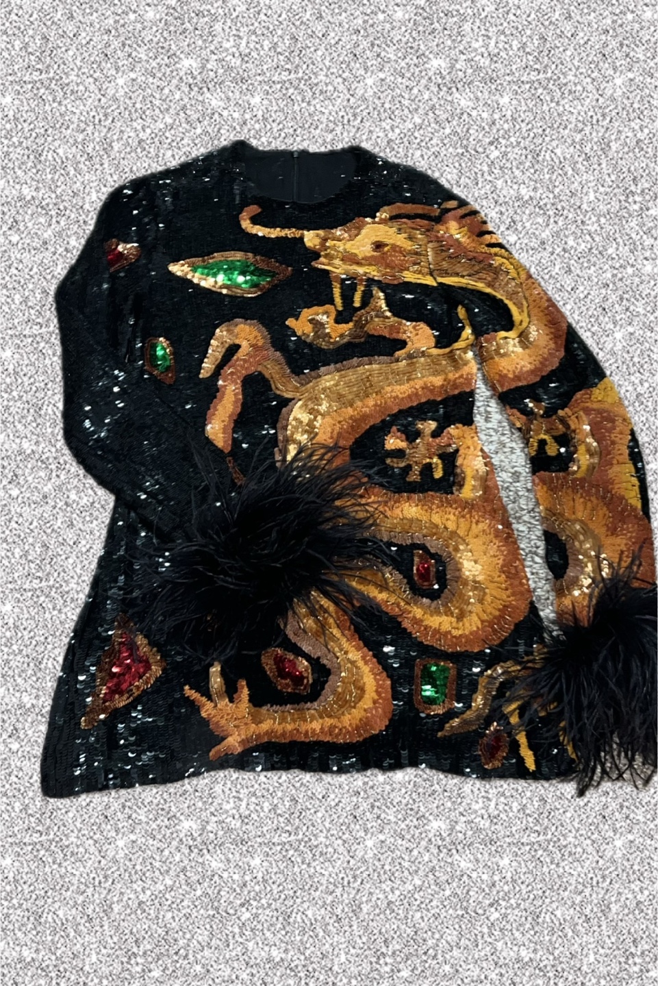 Valentino Embroidered Dragon Sequin Dress