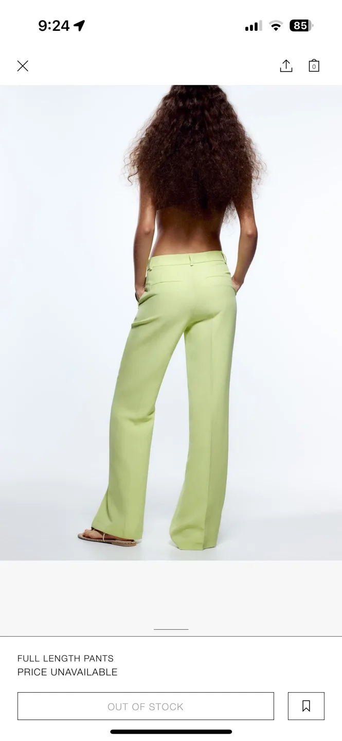 🧡 BNWT Zara Light Lime Green Full Length Pants image indicator(2)