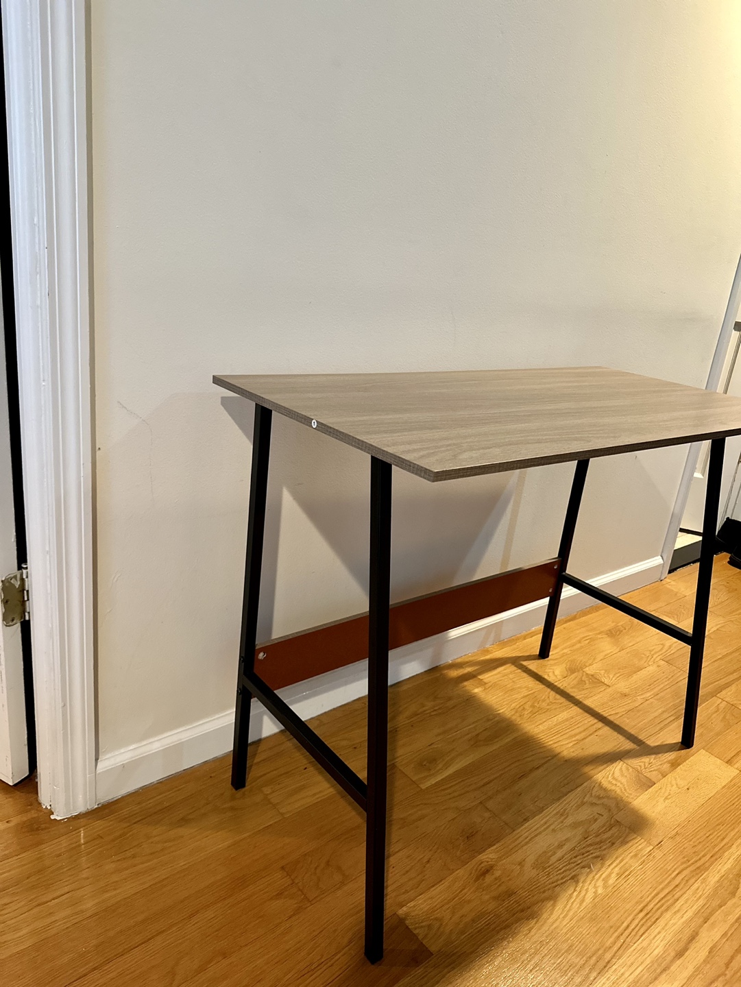 Small Writing Desk with Black Metal Frame