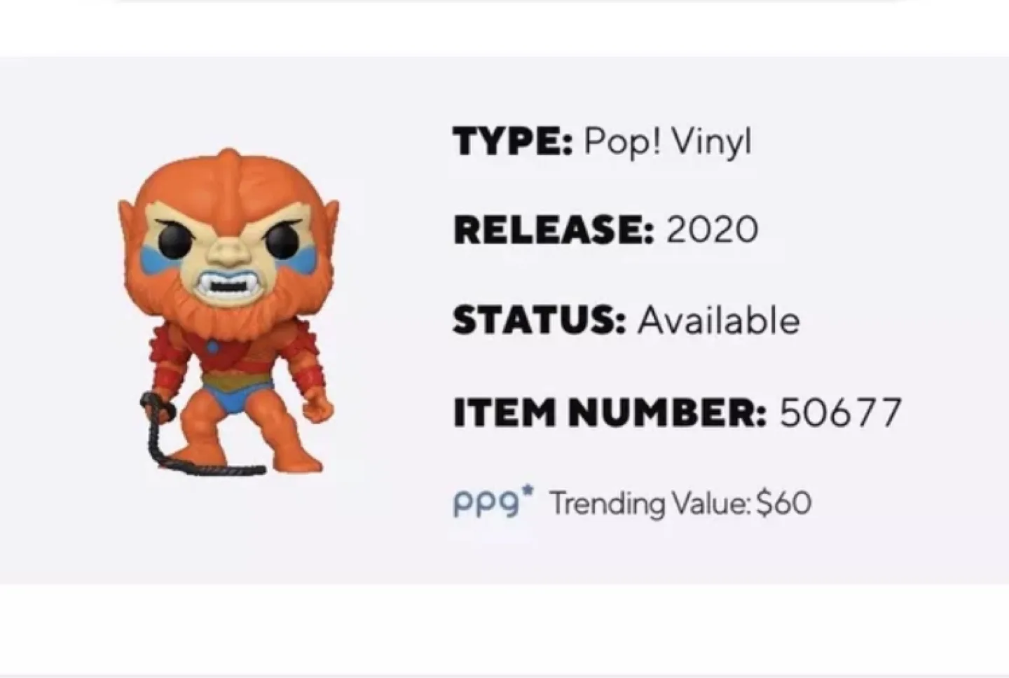 Masters of the Universe Pop! Vinyl Beast Man 10 inch image indicator(2)