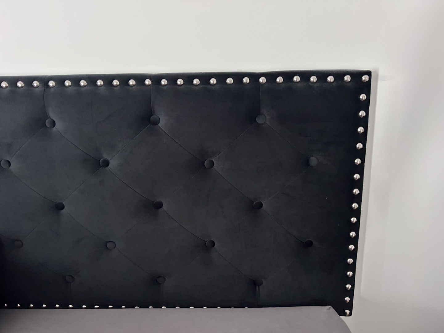 Full Black Velvet Bedframe and Mattress - photo 2
