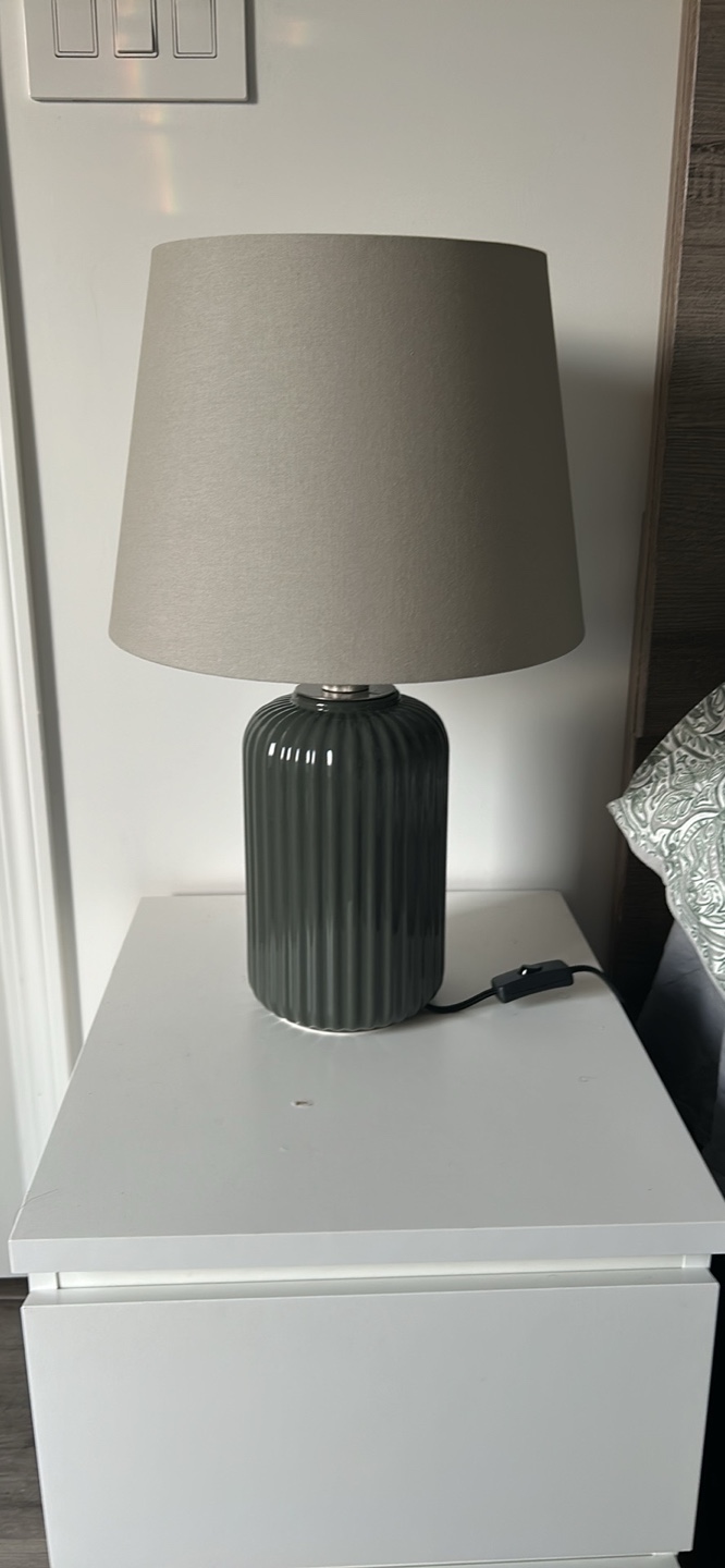 Pair of Ikea green table lamps