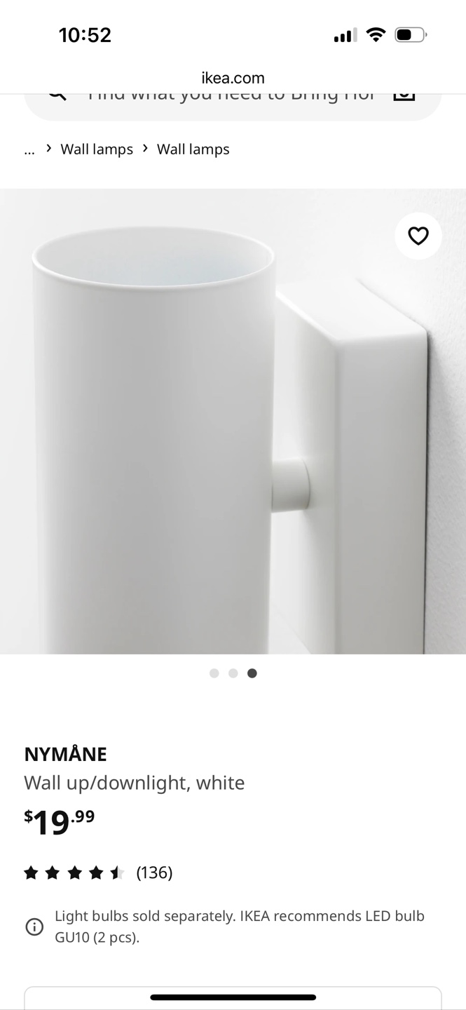 IKEA NYMÅNE Wall Lamp - new in box - photo 3
