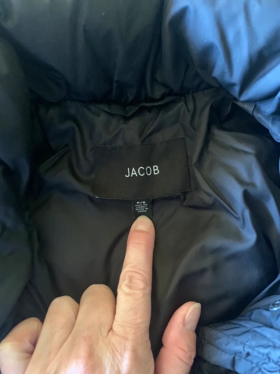 Black Jacob Puffer Jacket Size S image indicator(2)