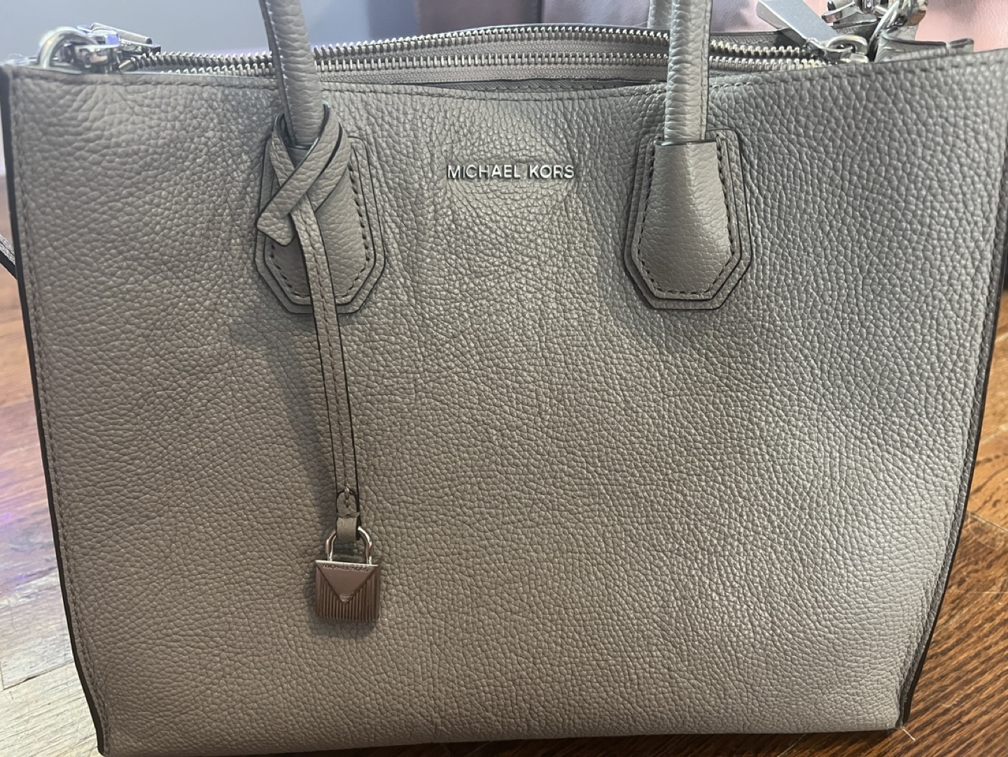 Michael Kors Grey Leather Tote Bag