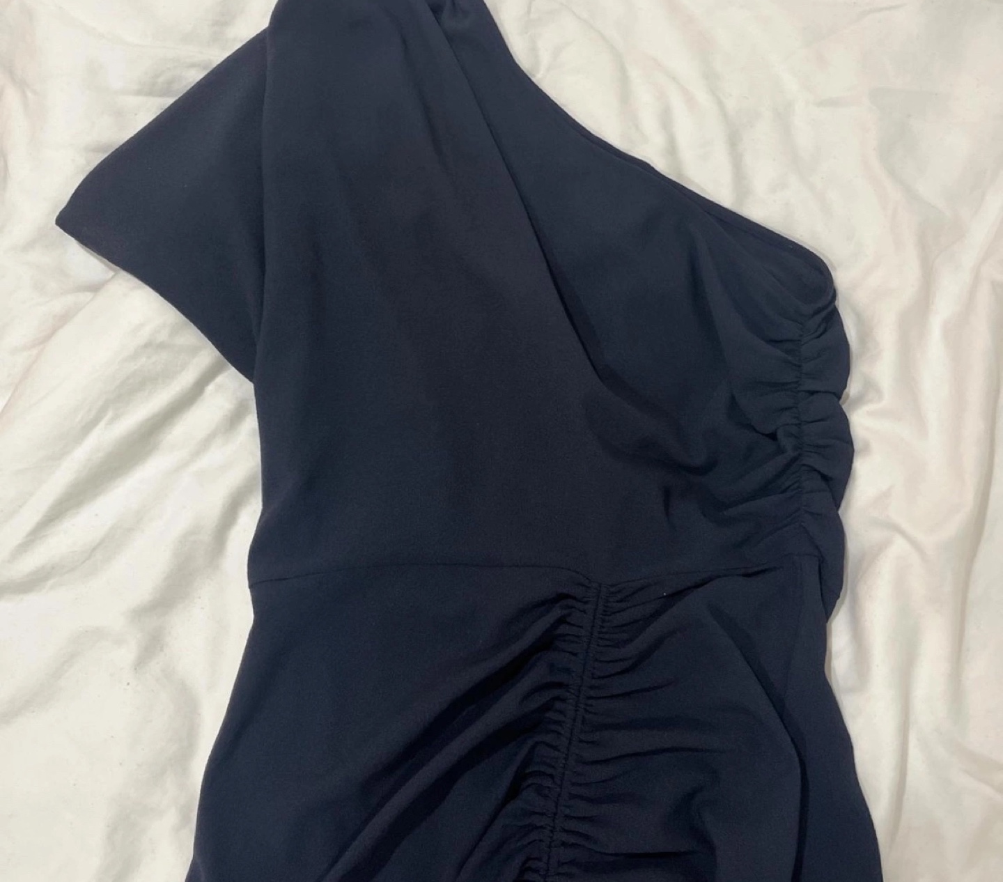 One Shoulder Navy Mini Dress 🧡