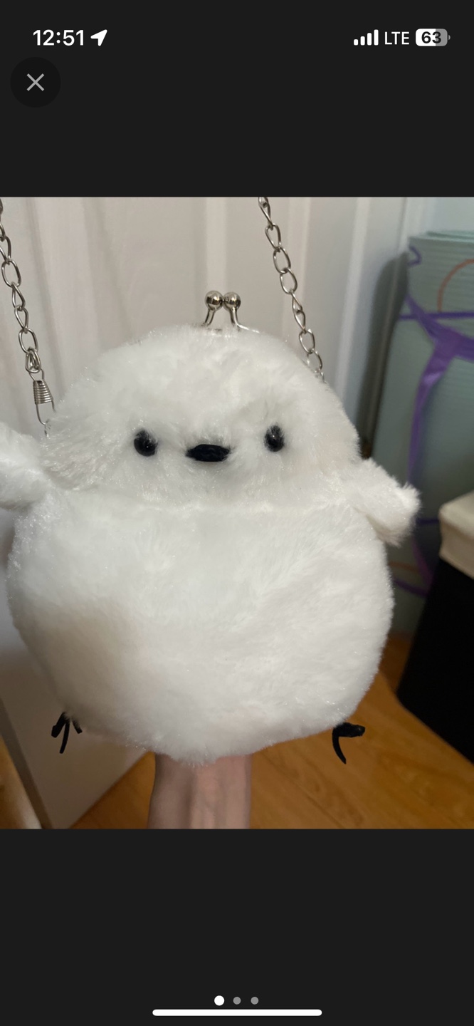 🧡Cute White Fluffy Bird Purse