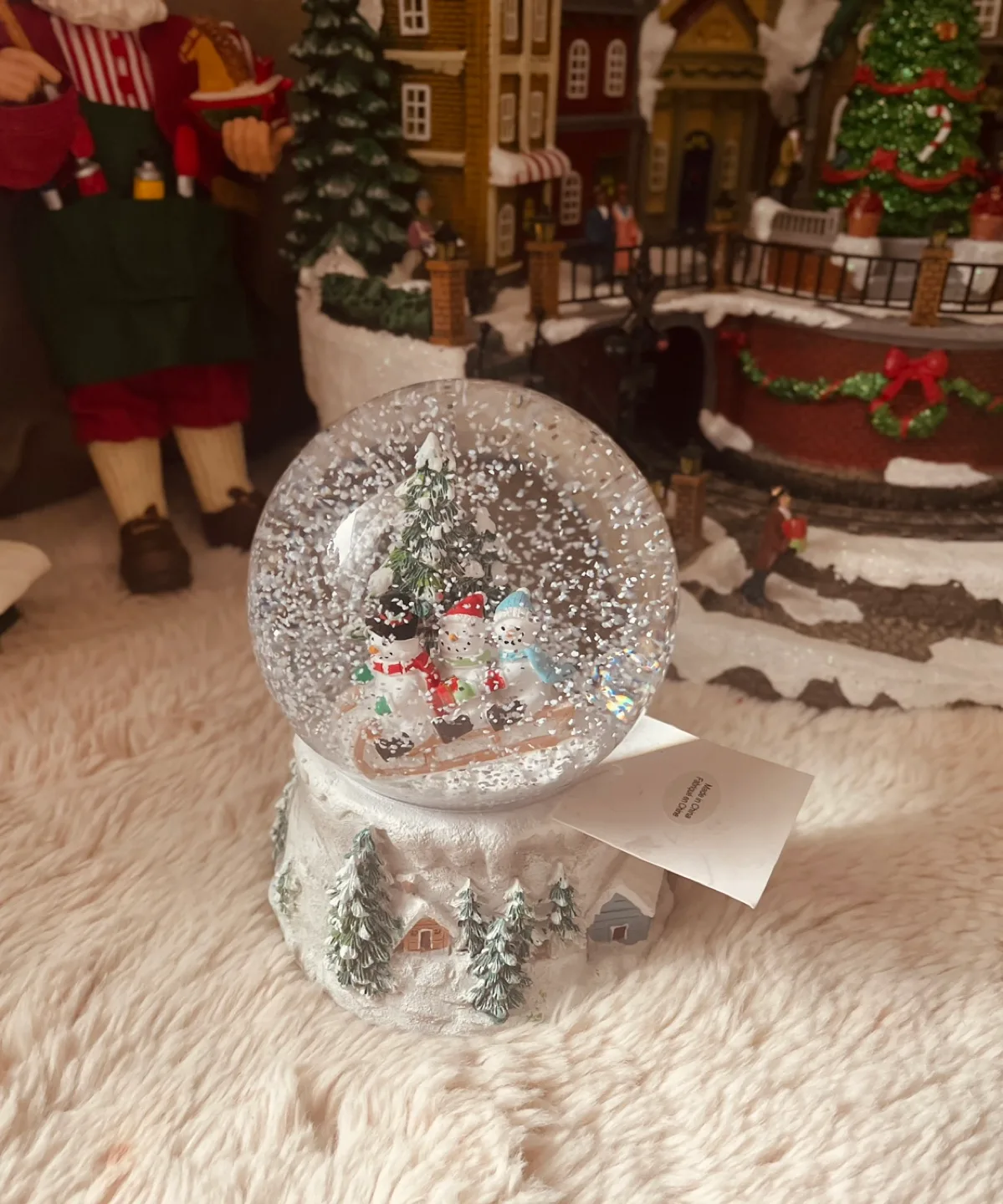 Snow Globe with Snowmen on a sled🧡 thumbnail