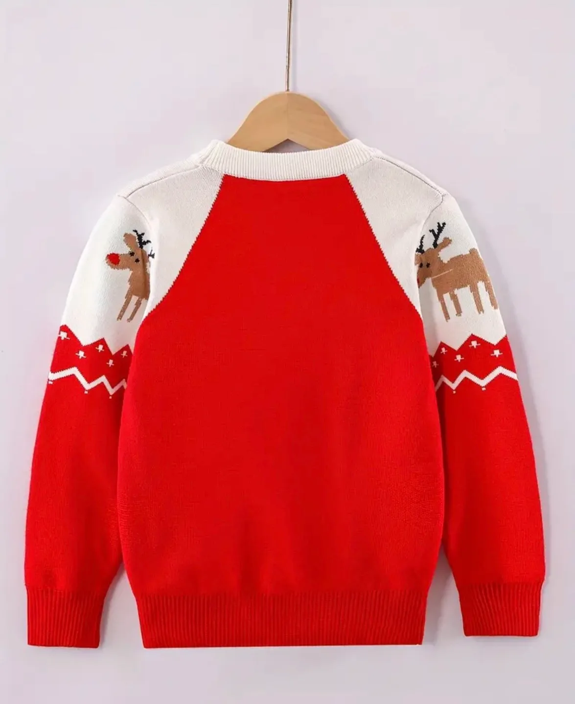 Red and White Reindeer Christmas Sweater image indicator(2)