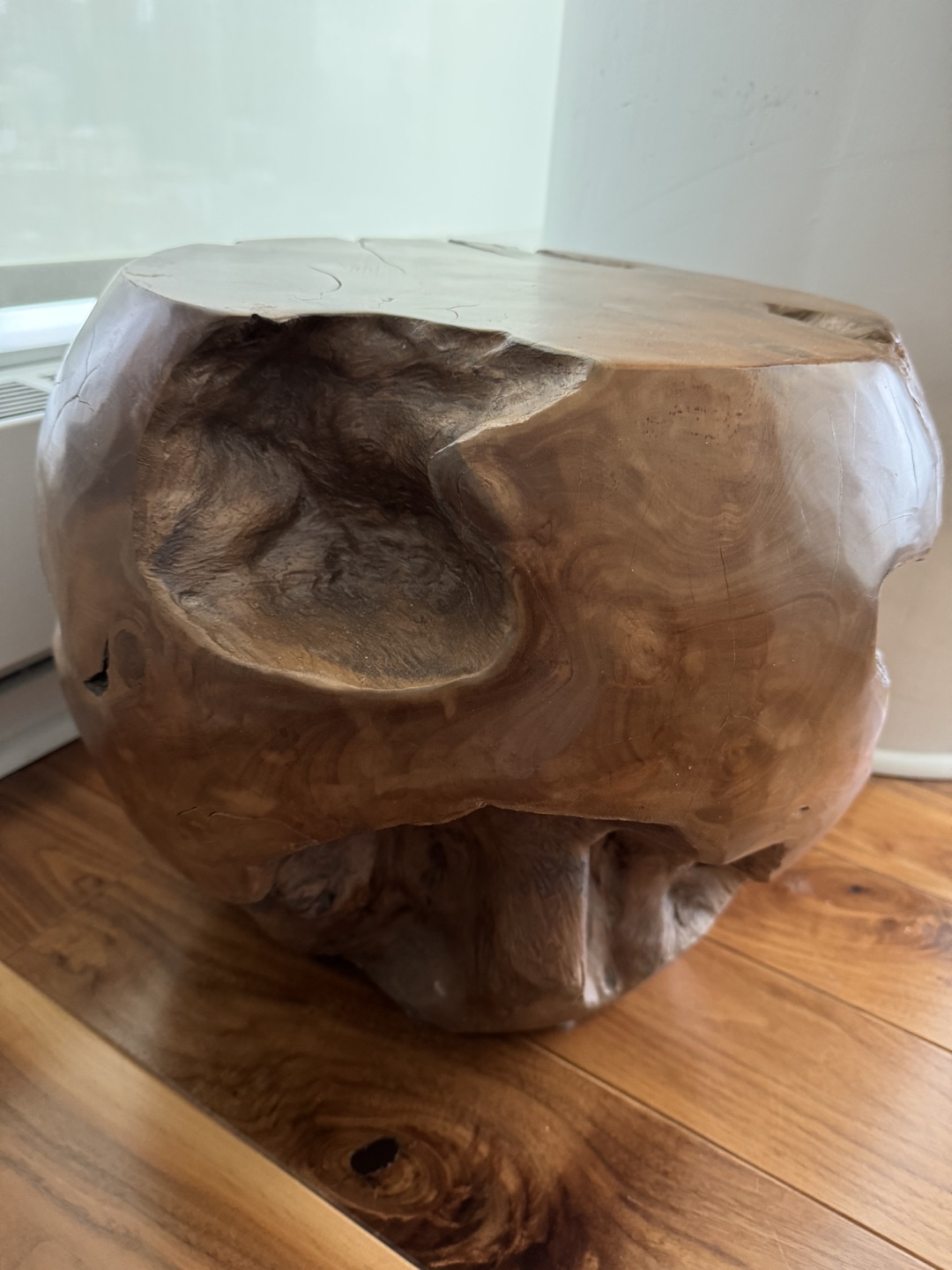 Solid teak stool/end table   From EQ3