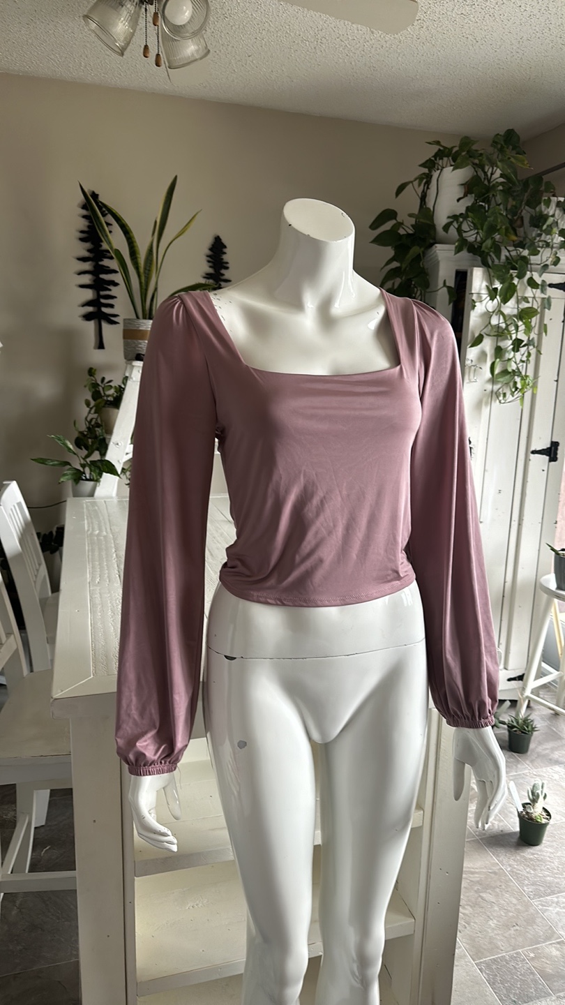 Live in the moment Pink Long Sleeve Crop Top - photo 2