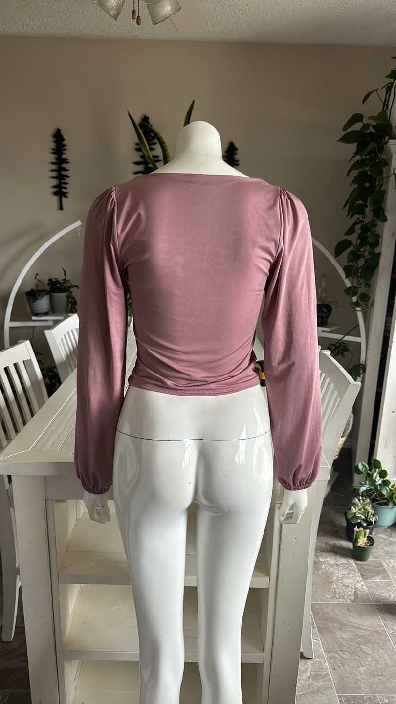 Live in the moment Pink Long Sleeve Crop Top - photo 4