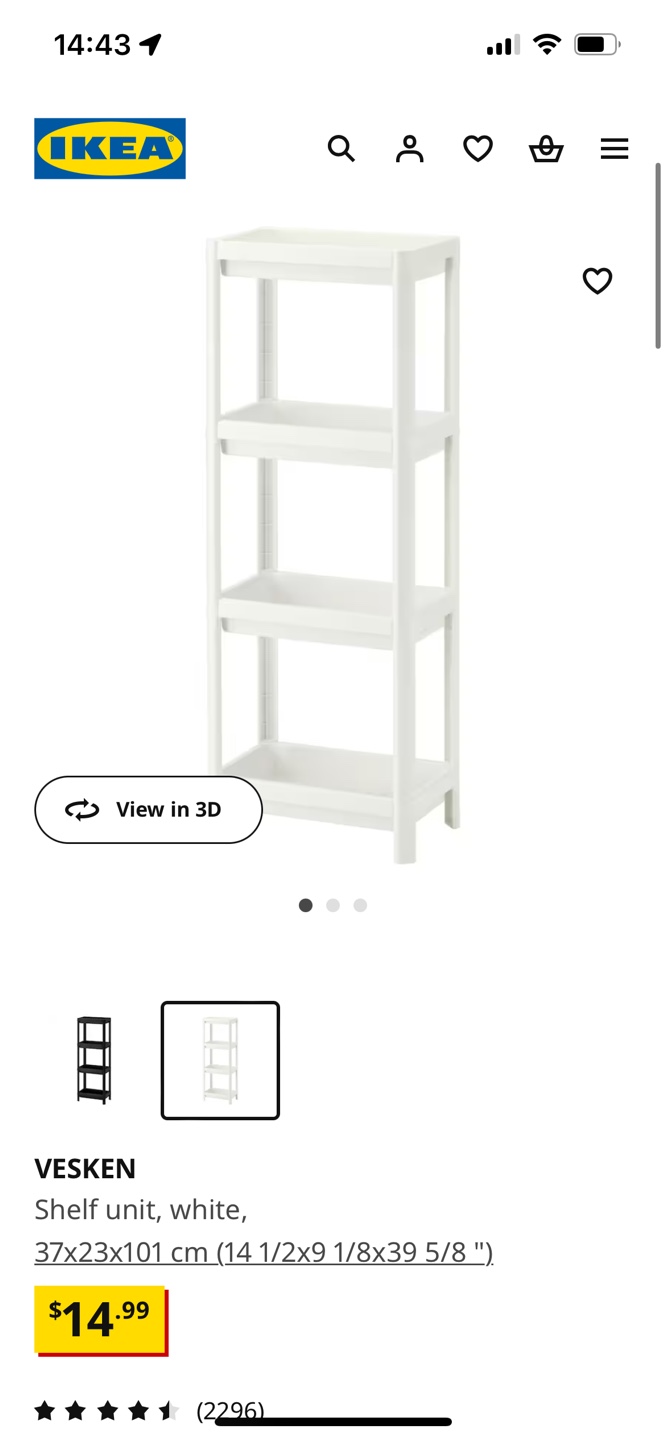 IKEA VESKEN 4-Tier Shelf Unit - photo 3