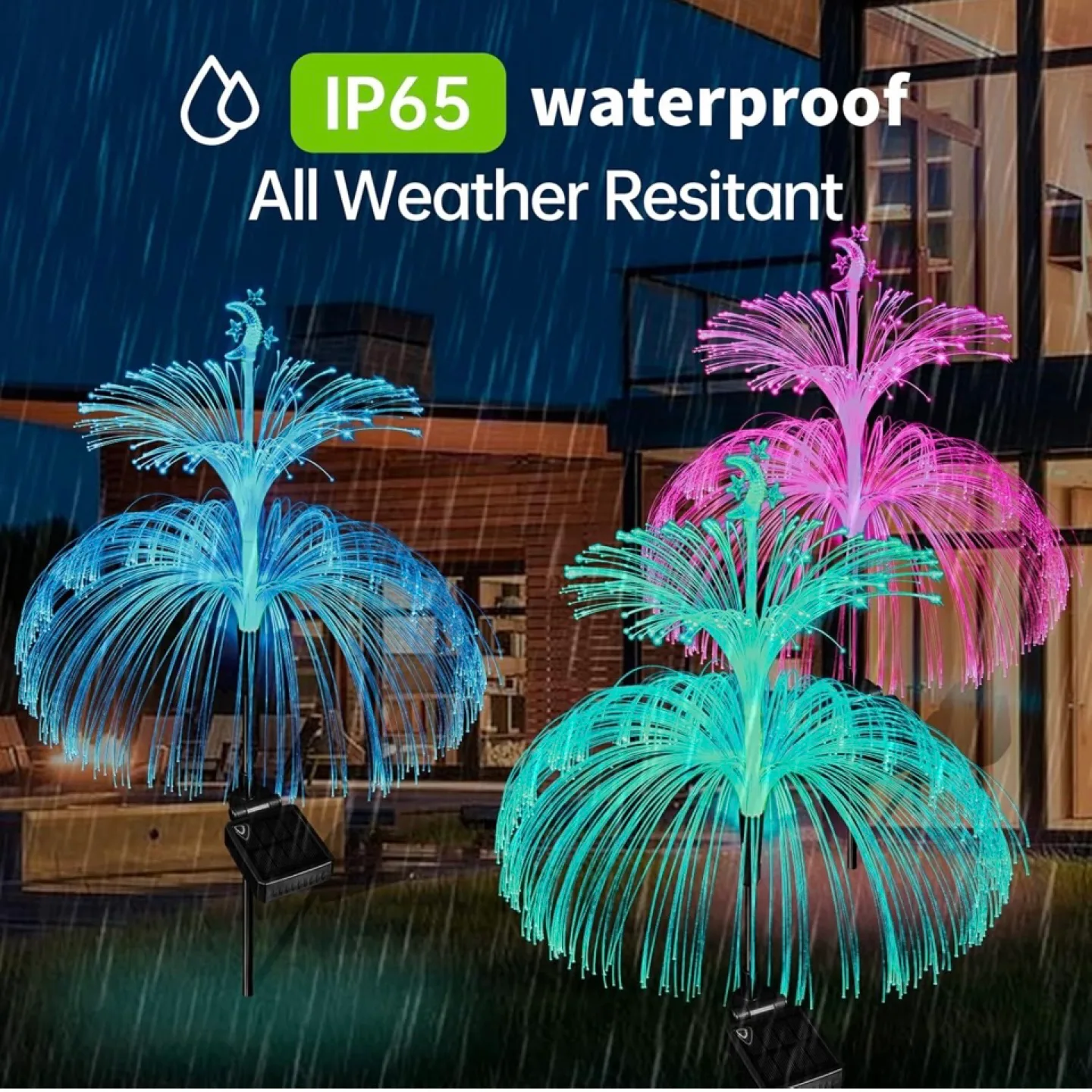 Solar Powered 7 Colour Changing Outdoor Garden Lights image indicator(4)