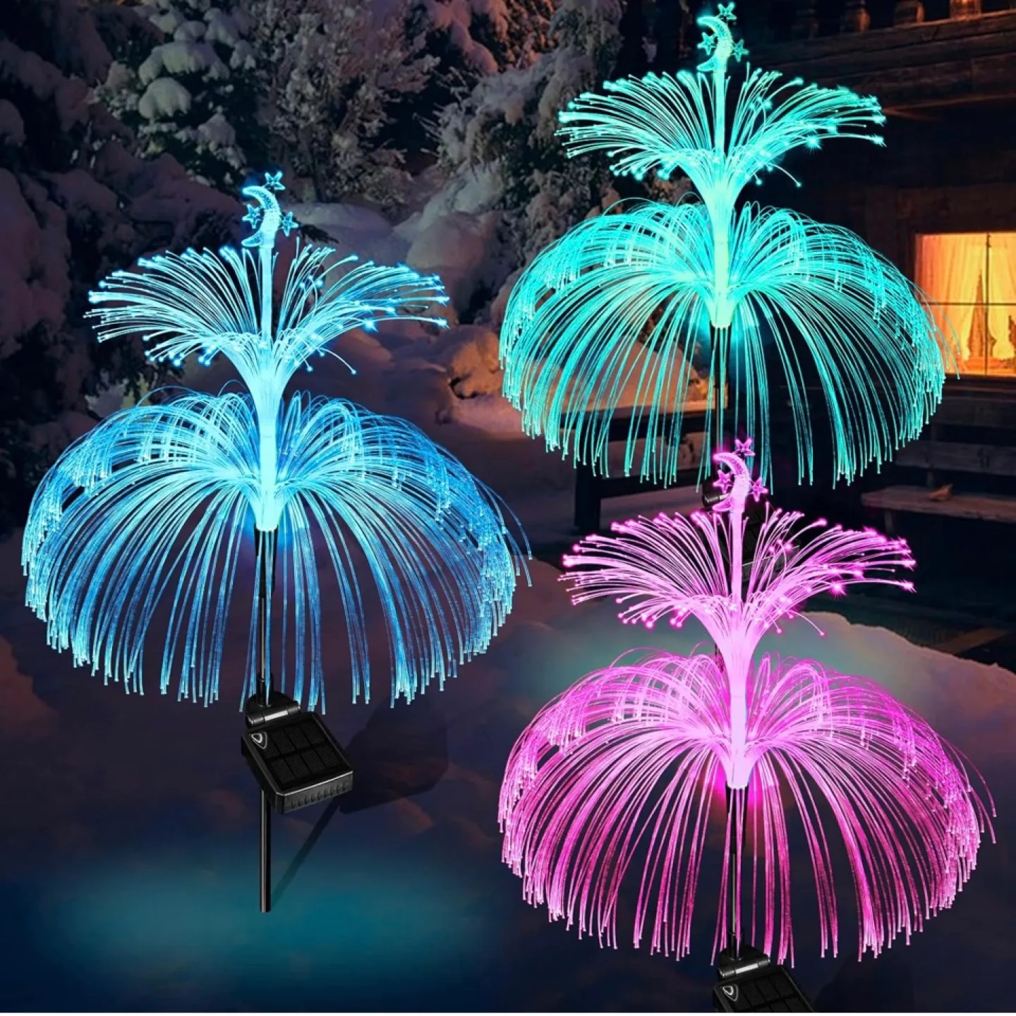 Solar Powered 7 Colour Changing Outdoor Garden Lights image indicator(2)