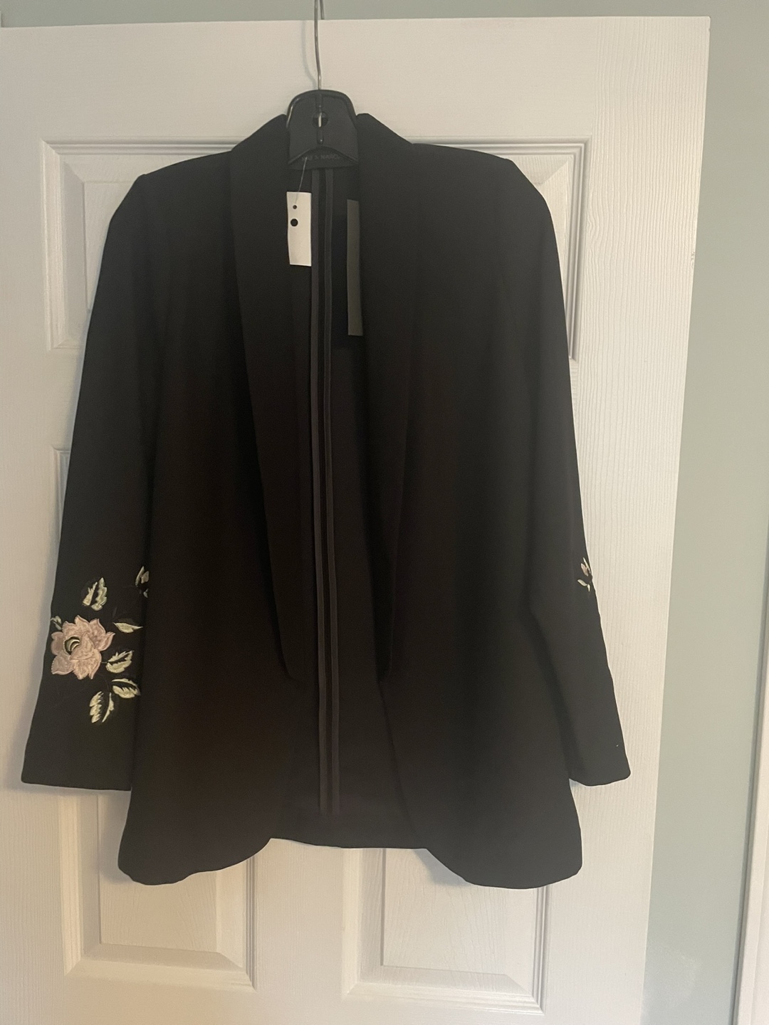 Black Blazer with Floral Embroidery