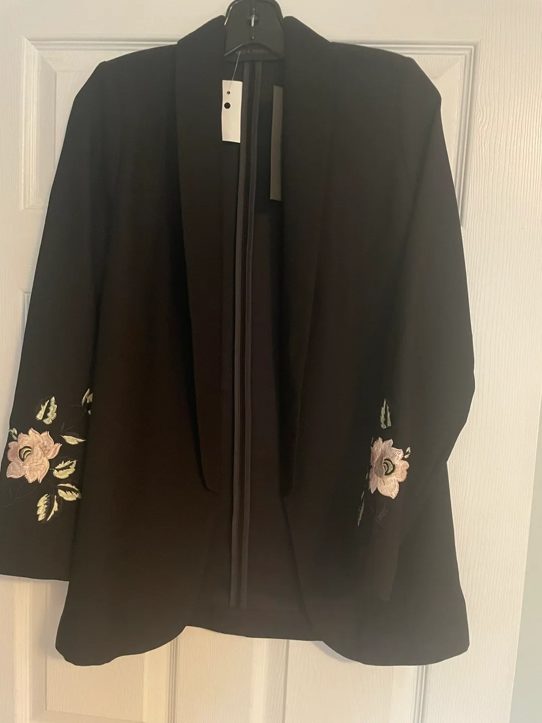 Black Blazer with Floral Embroidery image indicator(3)