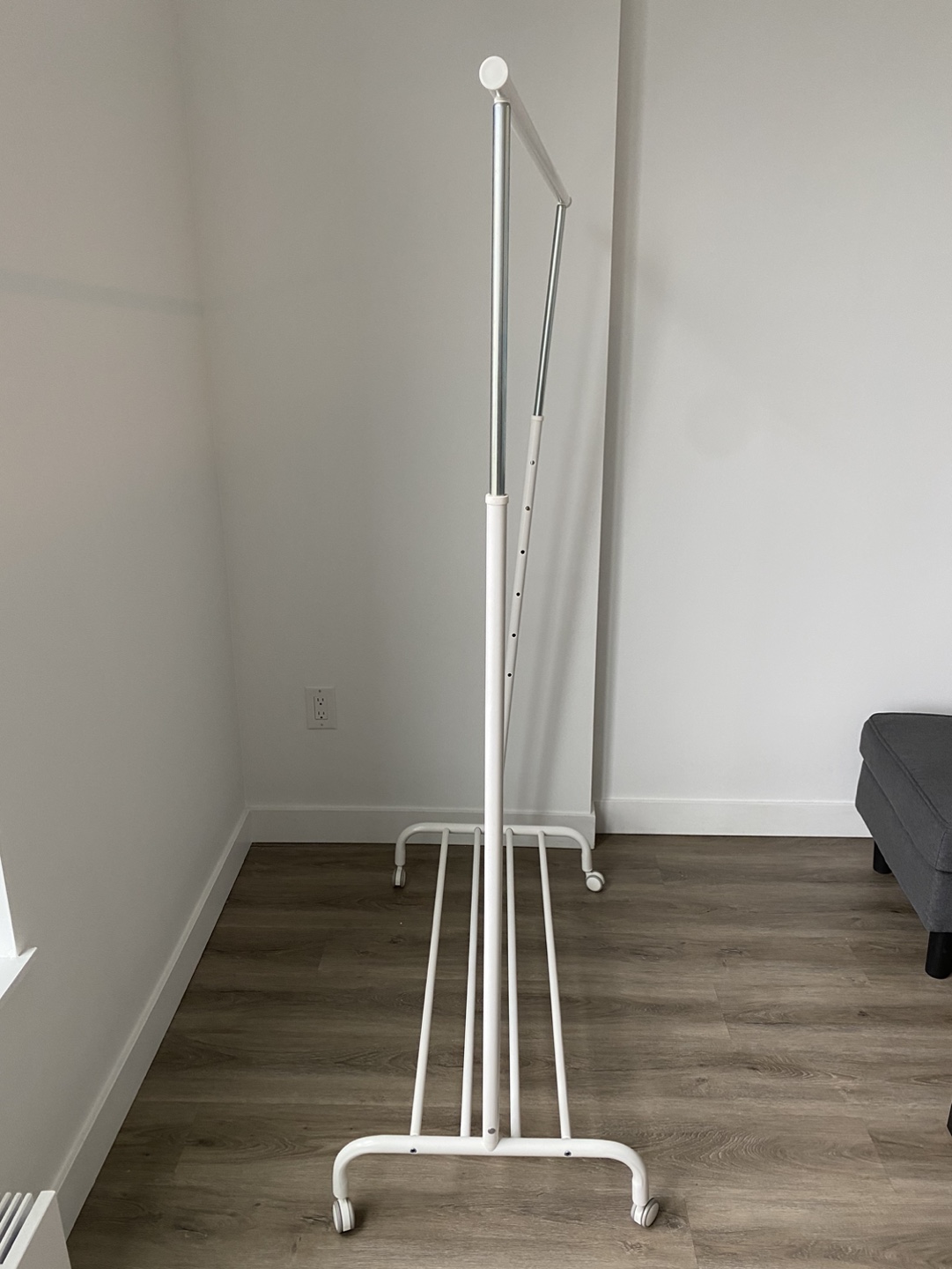 White Clothes Rack with Wheels - photo 2