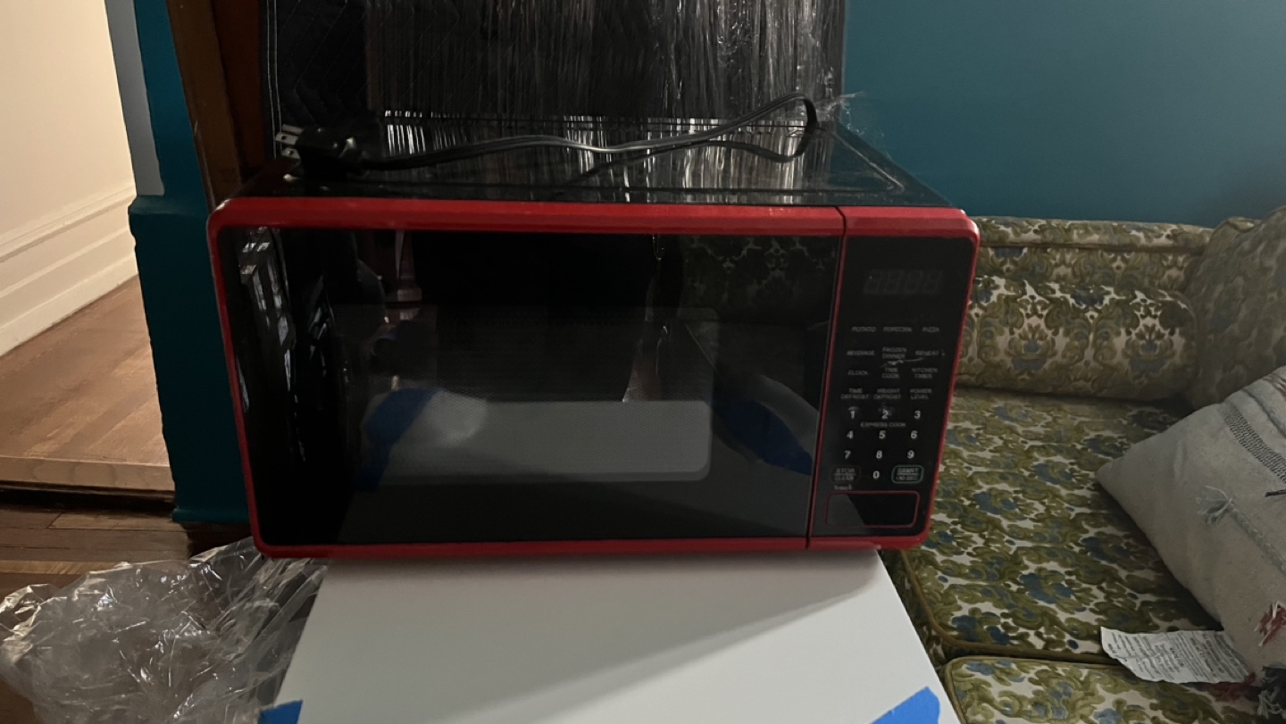 Red and Black Microwave