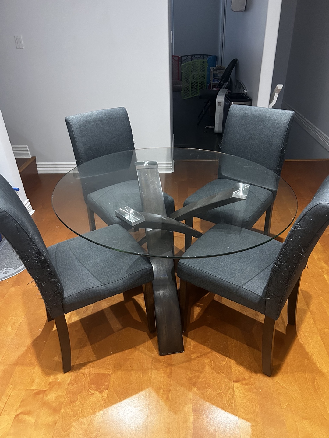Glass Dining Table and 4 Chairs