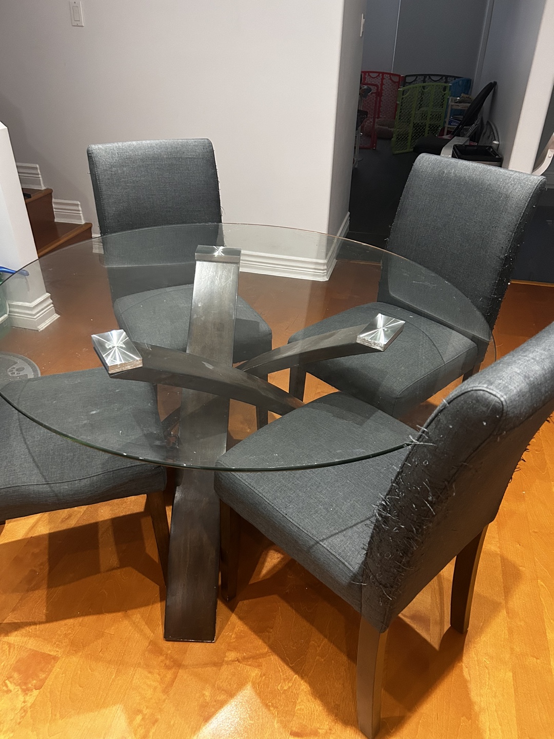Glass Dining Table and 4 Chairs - photo 2