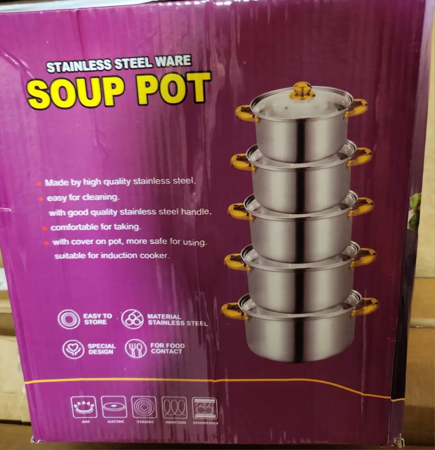 New 10-piece Stainless Steel Soup Pot Set image indicator(3)