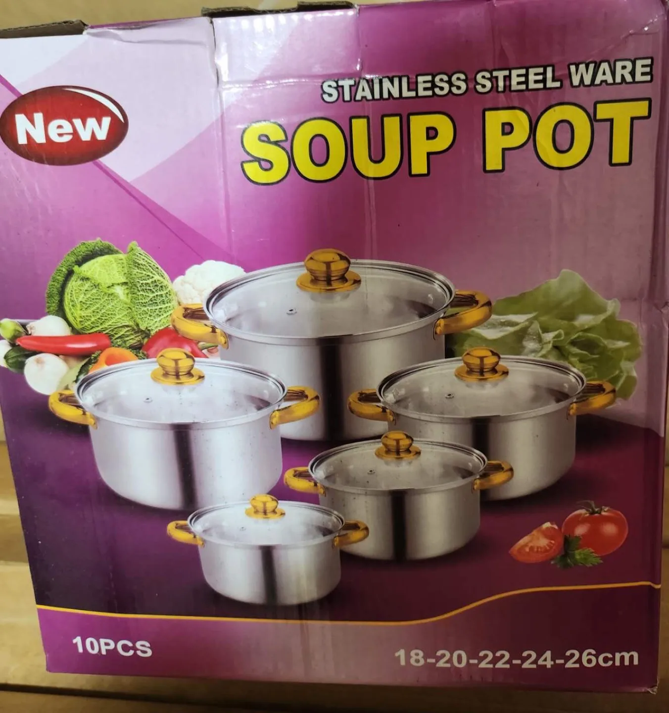 New 10-piece Stainless Steel Soup Pot Set image indicator(2)
