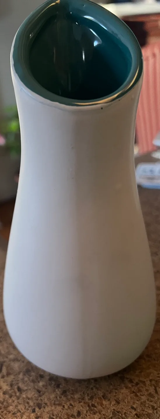White and Teal Ceramic Vase 🧡 image indicator(3)