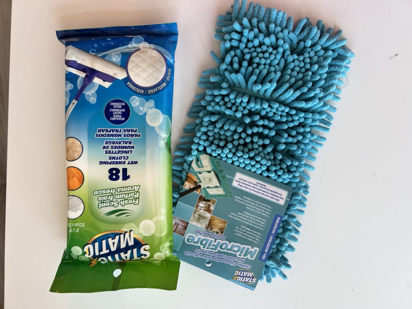 Static Matic Wet Sweeping Cloths and Microfibre Mop Pad