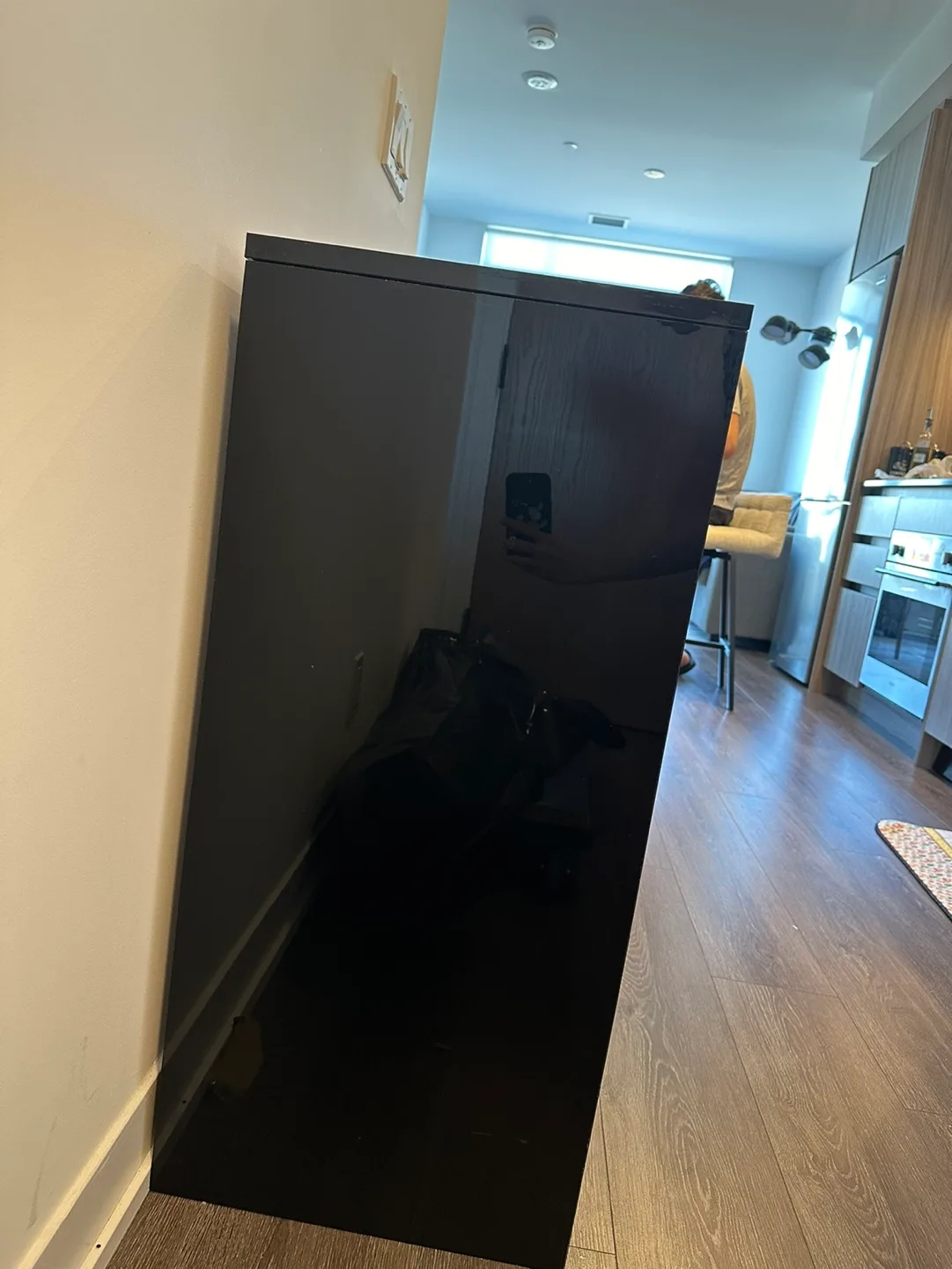 Brand new - Two shelves Black Cabinet image indicator(3)