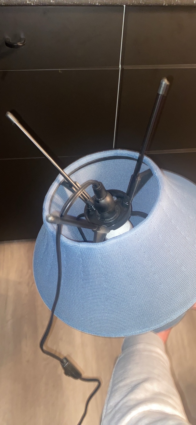 Table Lamp with Blue Fabric Shade - photo 2