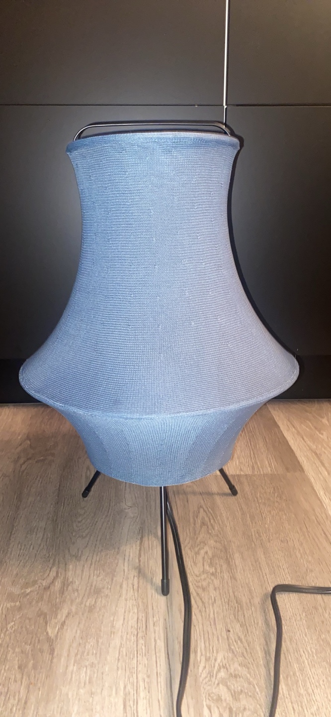 Table Lamp with Blue Fabric Shade - photo 5