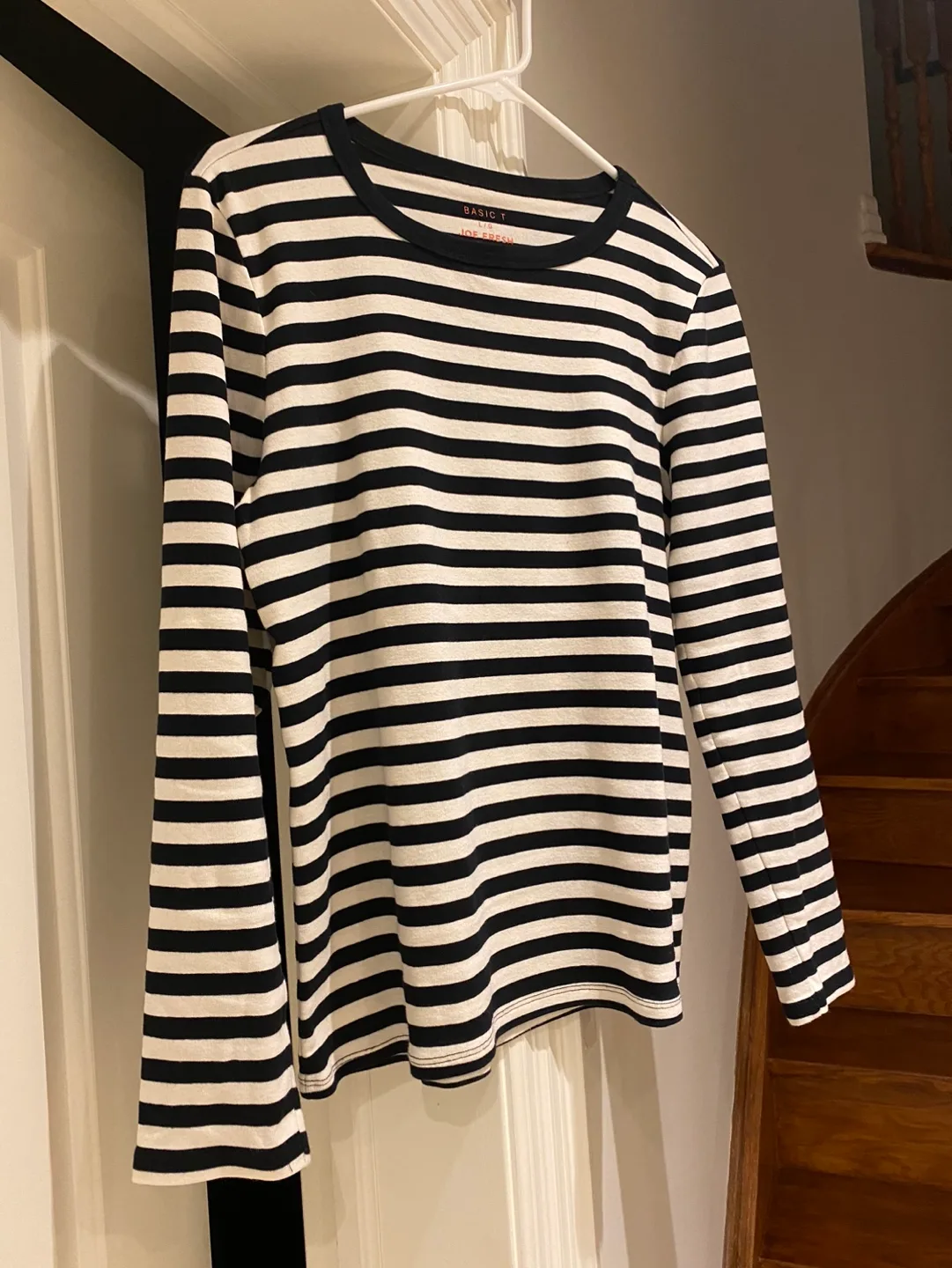 Black and White Striped Long Sleeve Shirt image indicator(2)