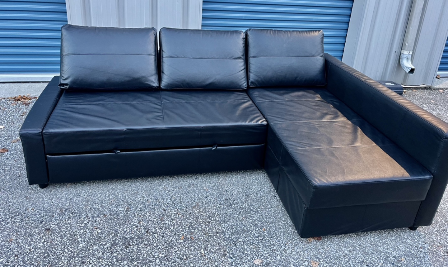IKEA Friheten Corner Sofa/Bed Leather BLACK.