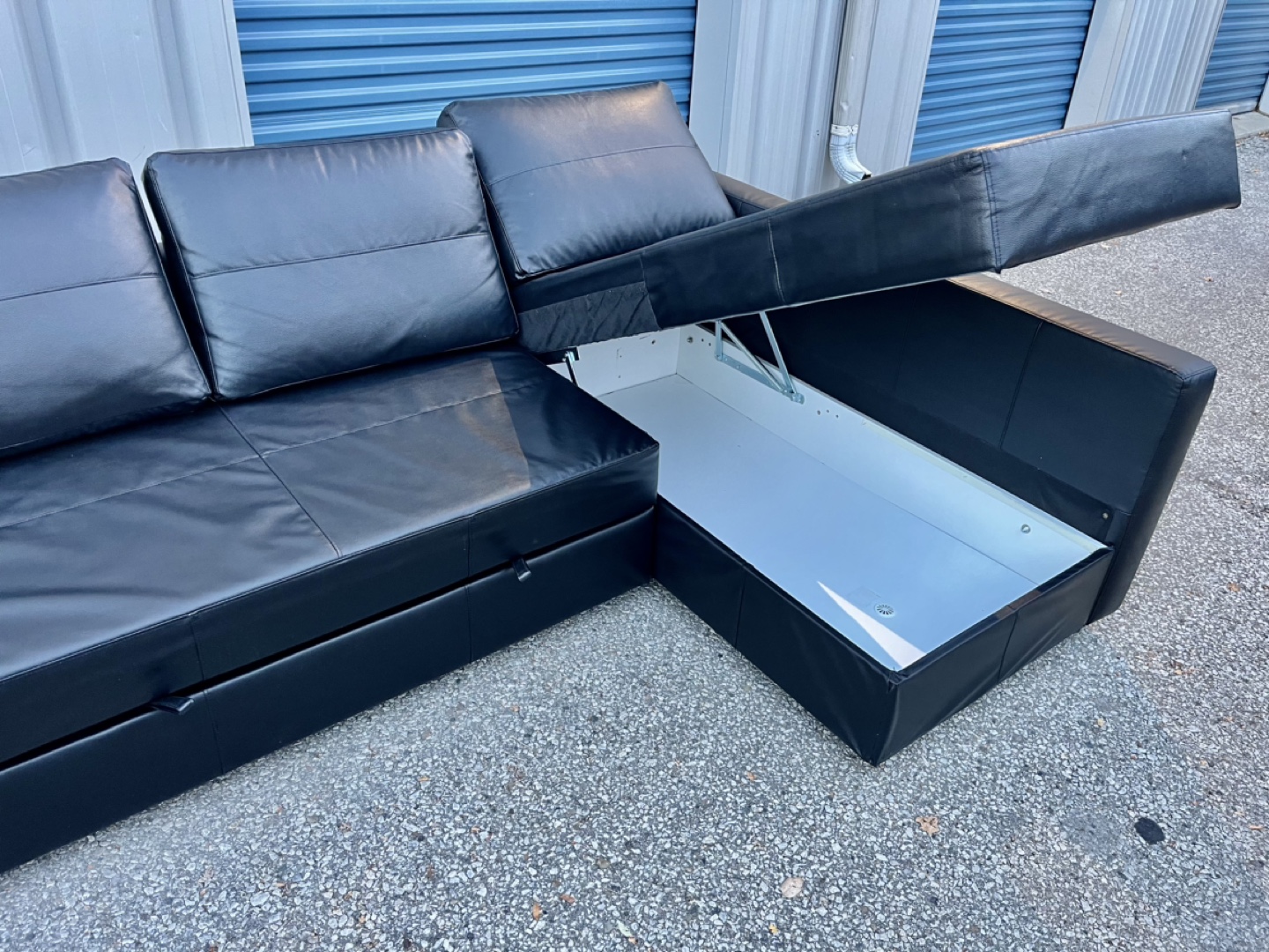 IKEA Friheten Corner Sofa/Bed Leather BLACK. - photo 5