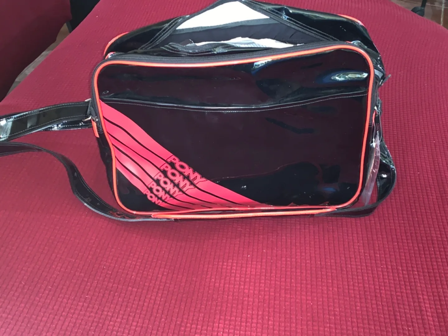 Vintage Pony Black and Red Gym Bag image indicator(5)