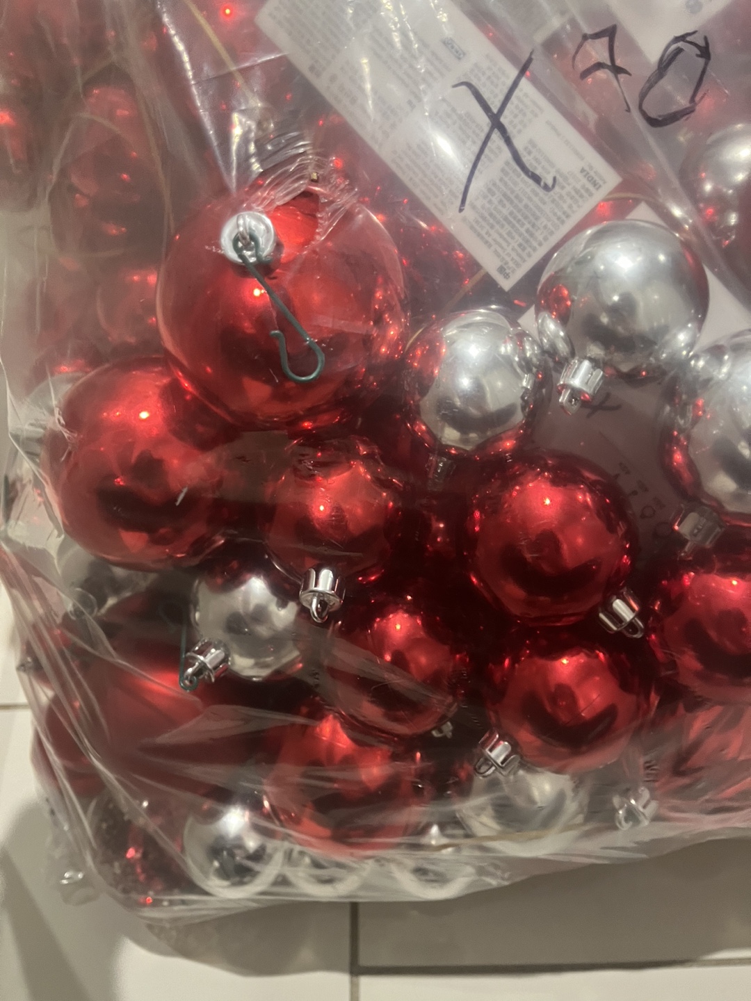 Red and Silver Christmas Ornaments - photo 3