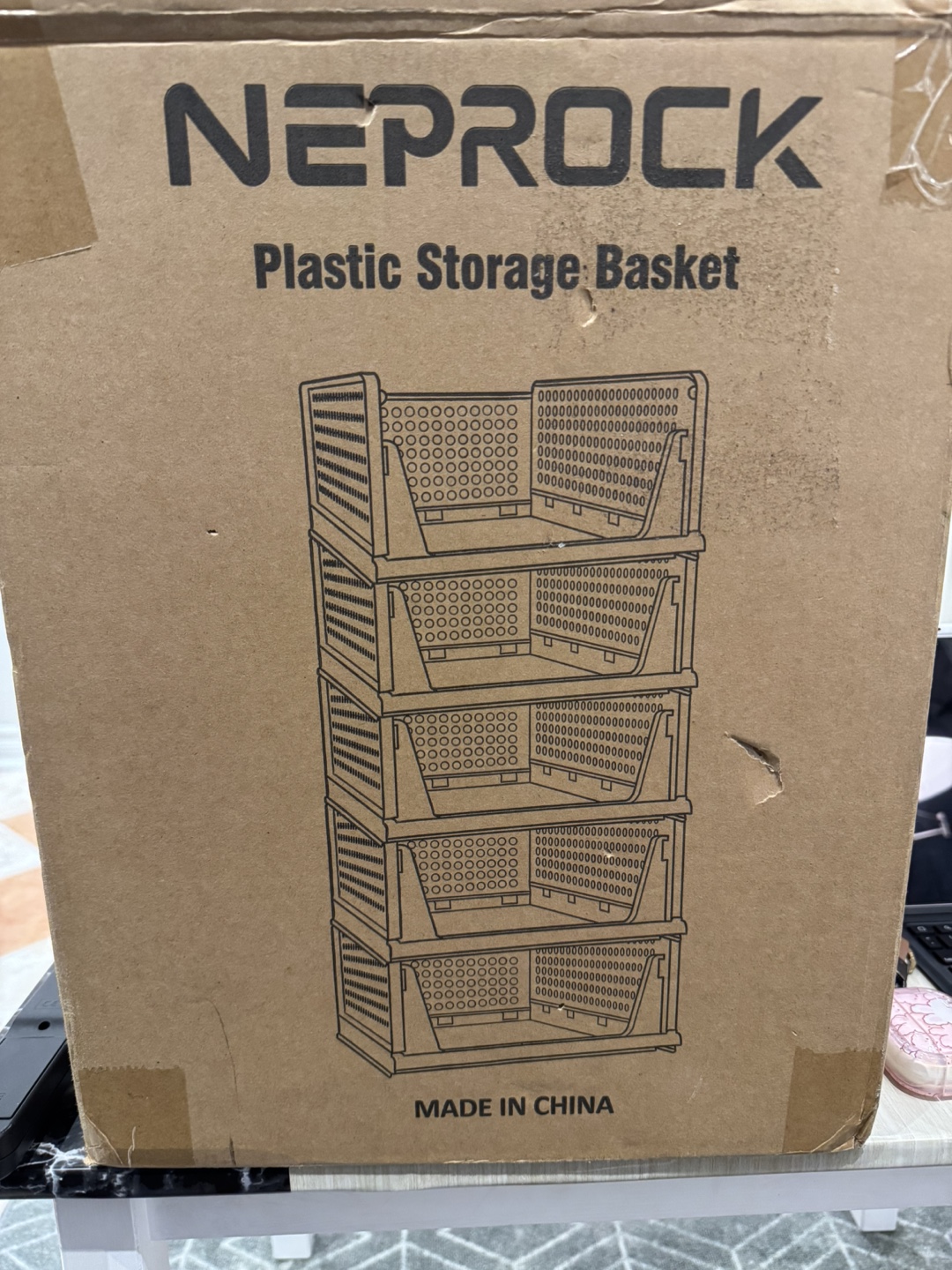 4-Tier Stackable Plastic Storage Basket