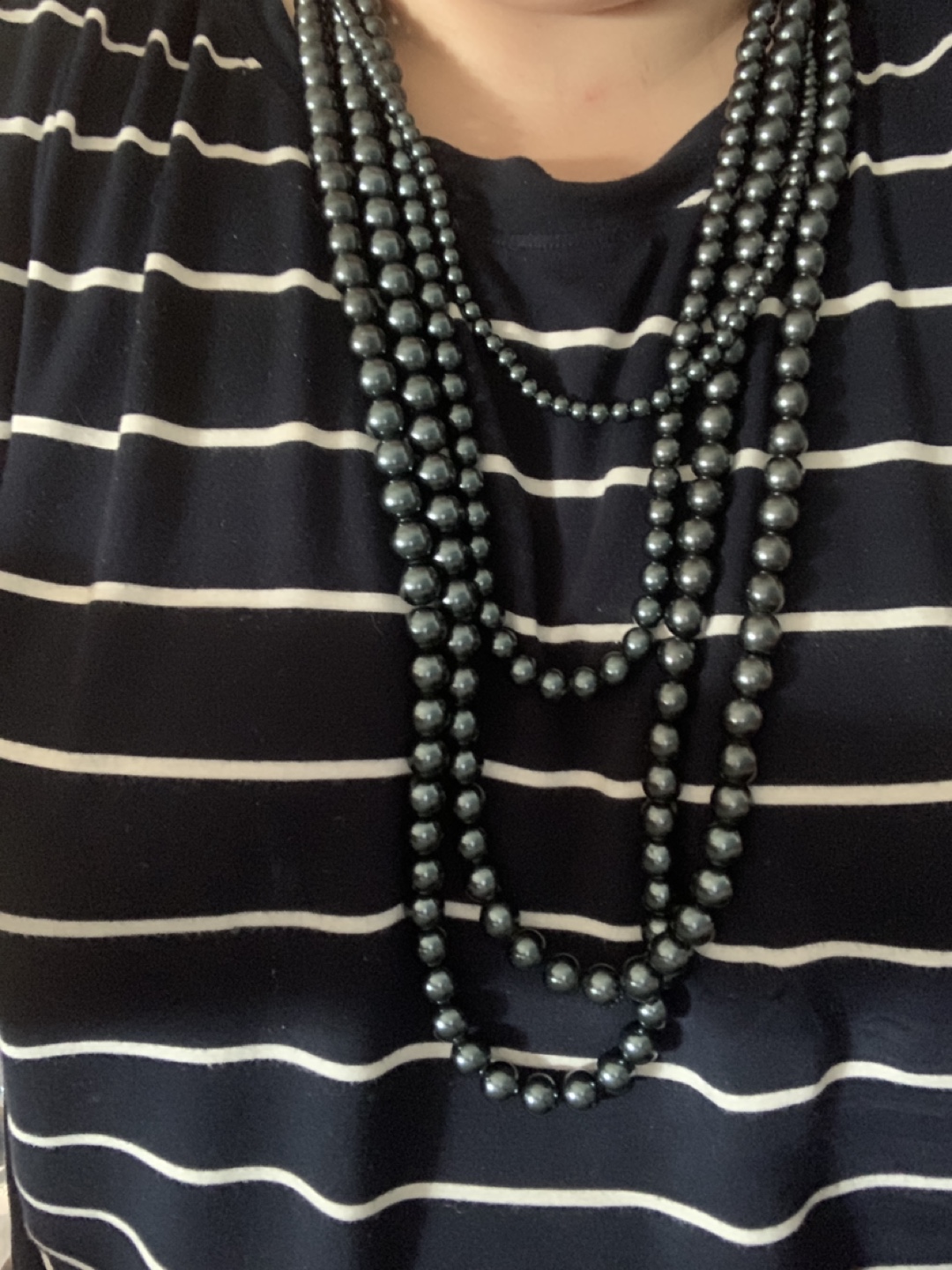 Black Beaded 4 Strand Necklace - photo 2