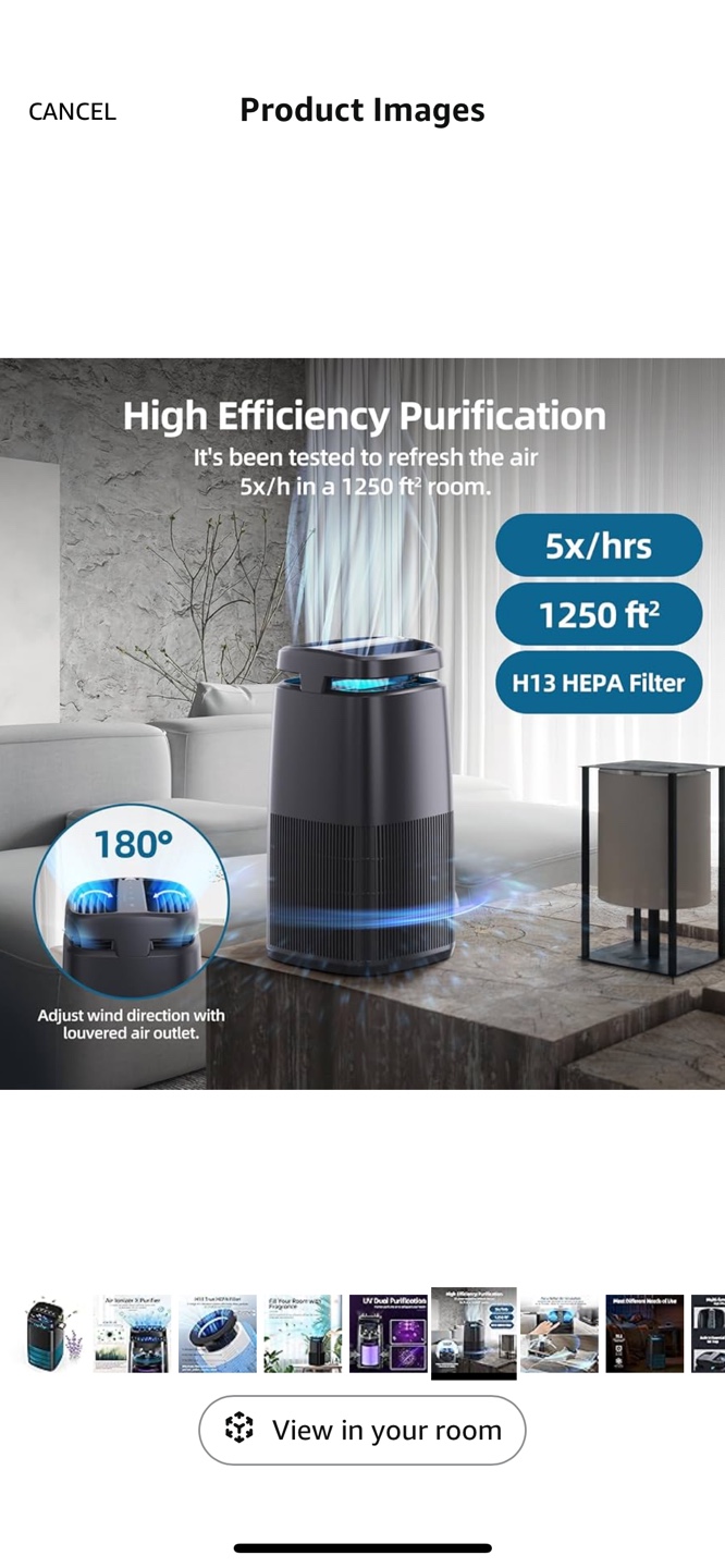 POMORON 4-in-1 Air Purifiers for Home, Air Ionizer