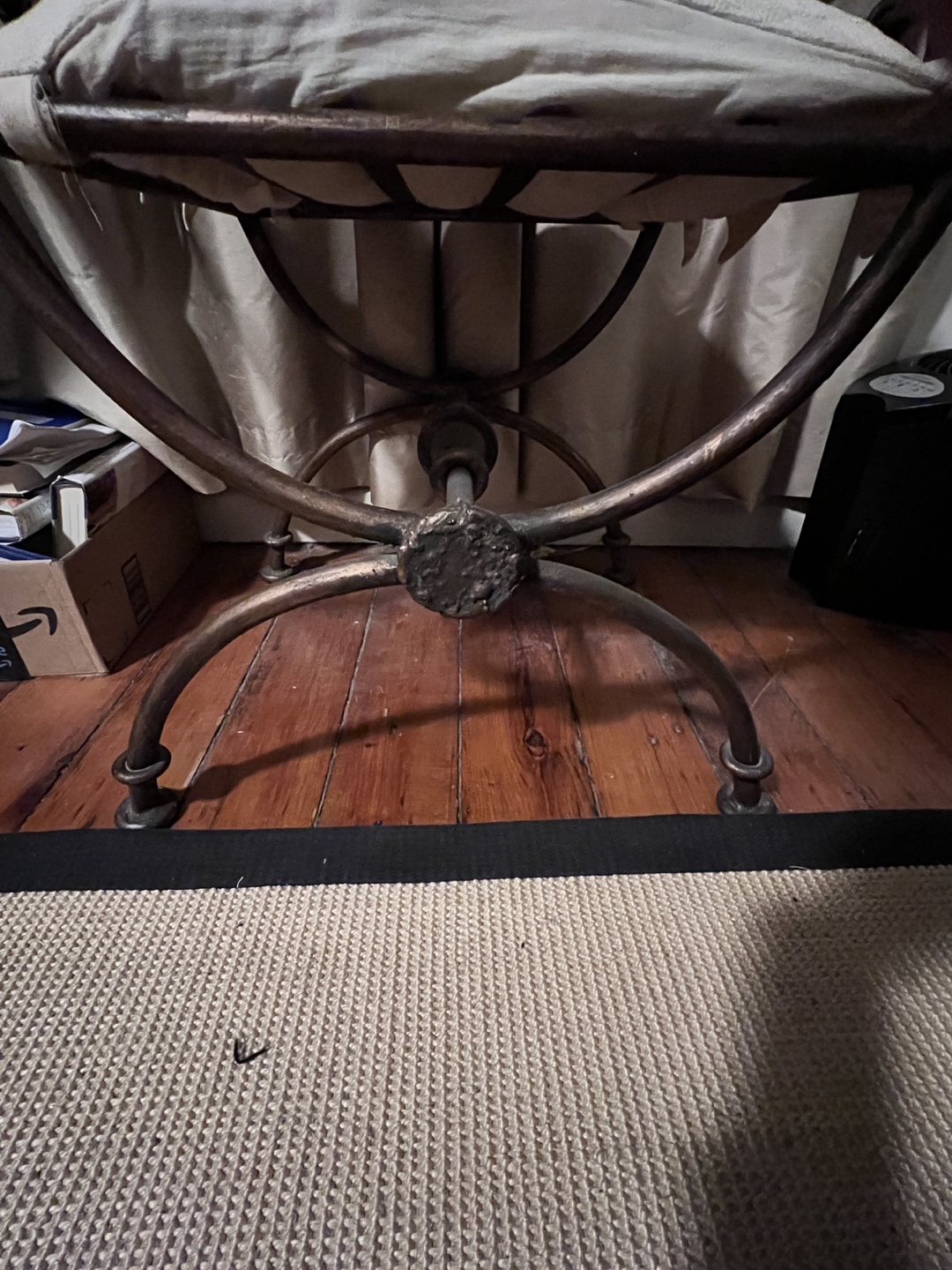 Ornate Romanesque Cushioned Metal Bench - photo 5