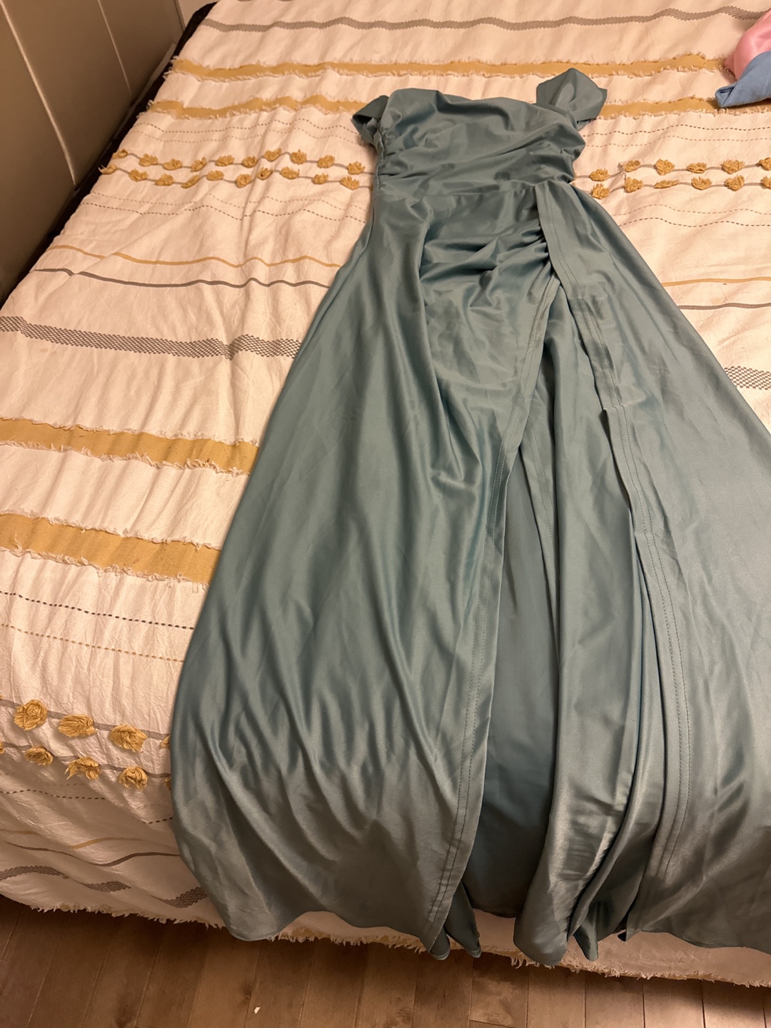 Teal Long Dress with Slit