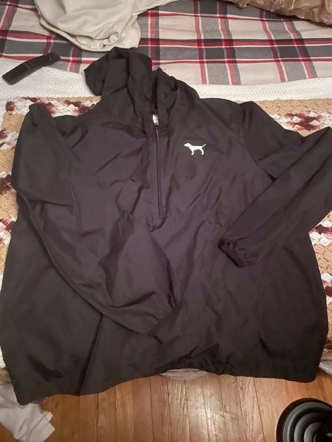 Pink Victoria's Secret Black Windbreaker Jacket thumbnail