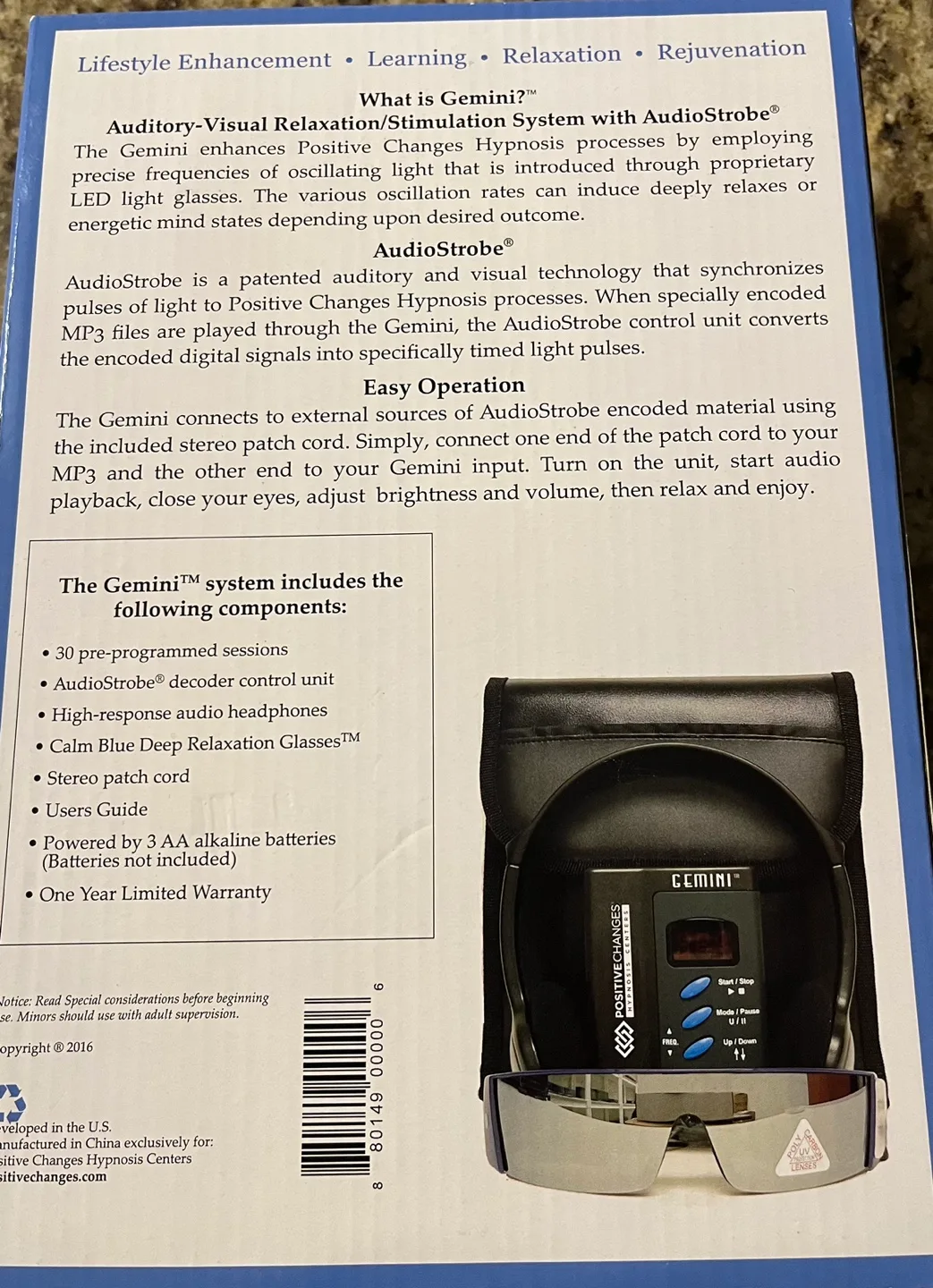 Gemini Auditory-Visual Relaxation/Stimulation System image indicator(4)