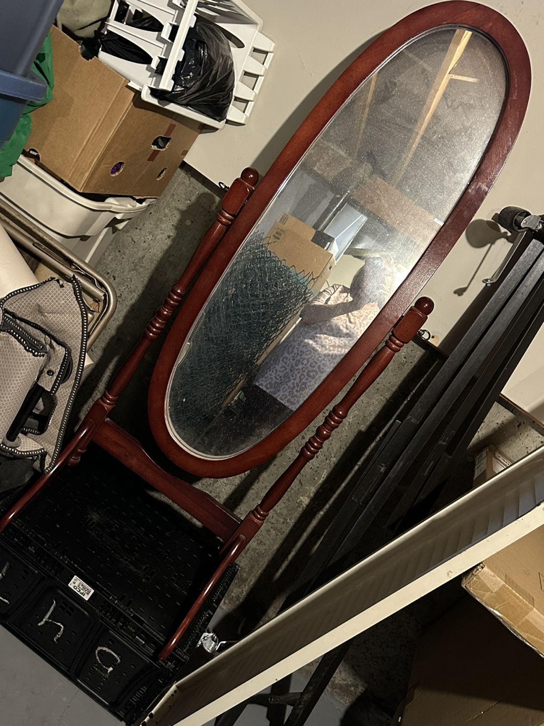 Full-length standing mirror