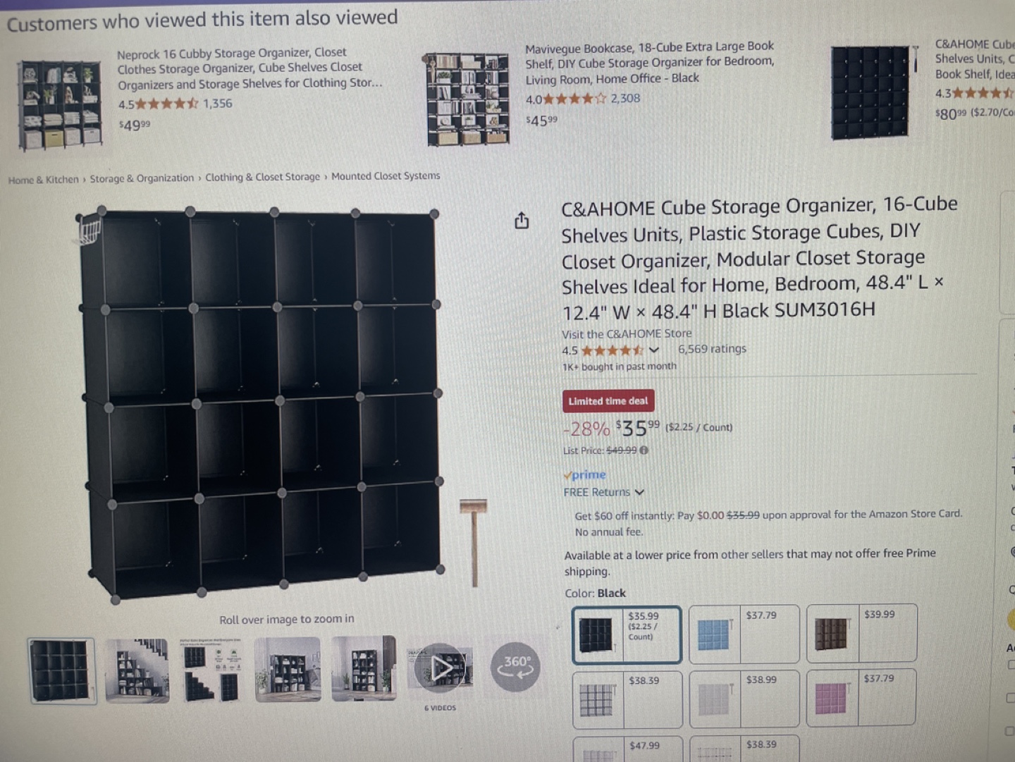 C&AHome 16 Cube Storage Organizer
