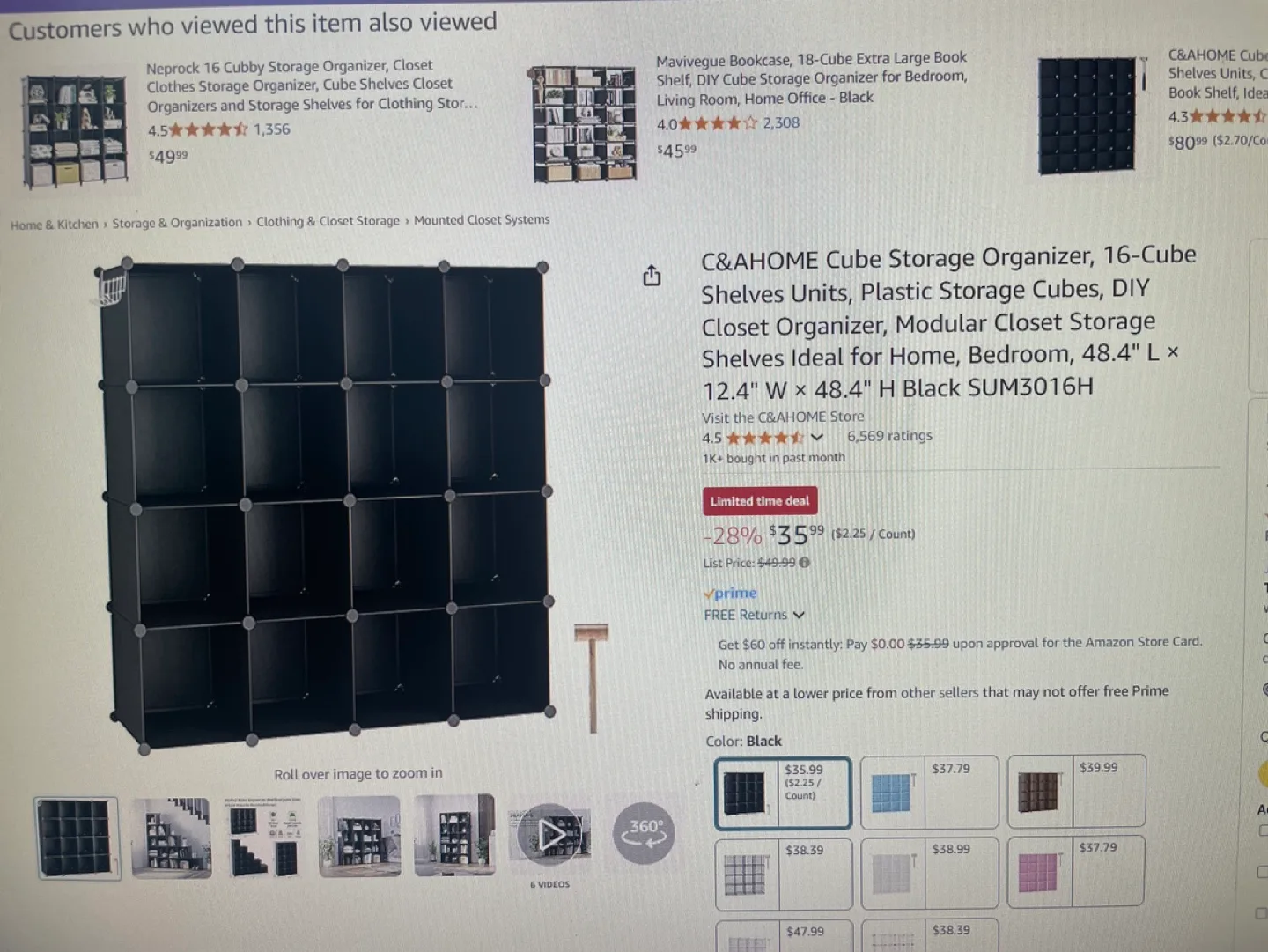 C&AHome 16 Cube Storage Organizer thumbnail