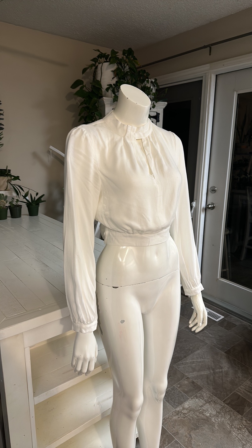 Anthropologie White Crop Top with Tie Back - photo 2