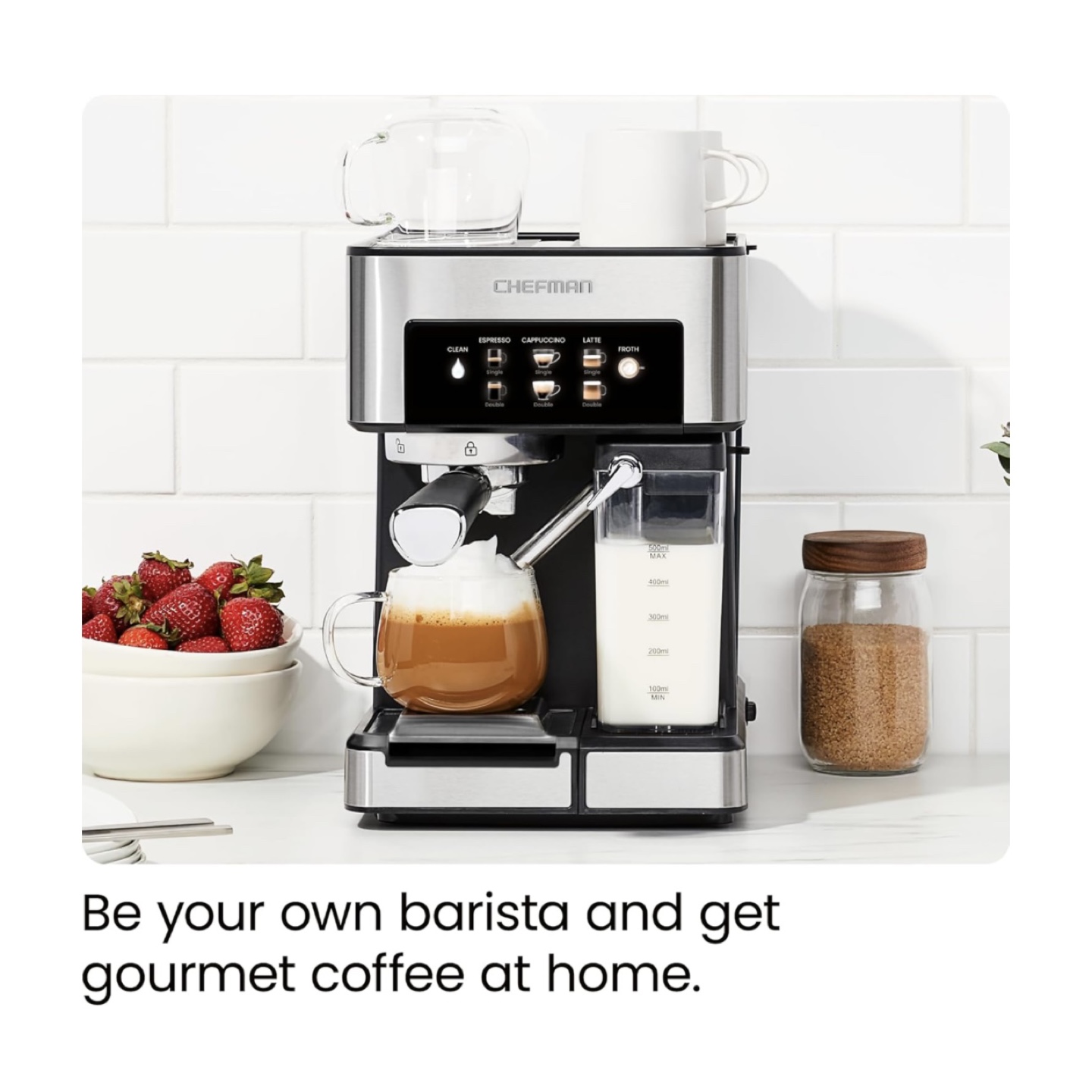 Chefman Espresso Machine, with Powerful 15-Bar Pump - photo 3