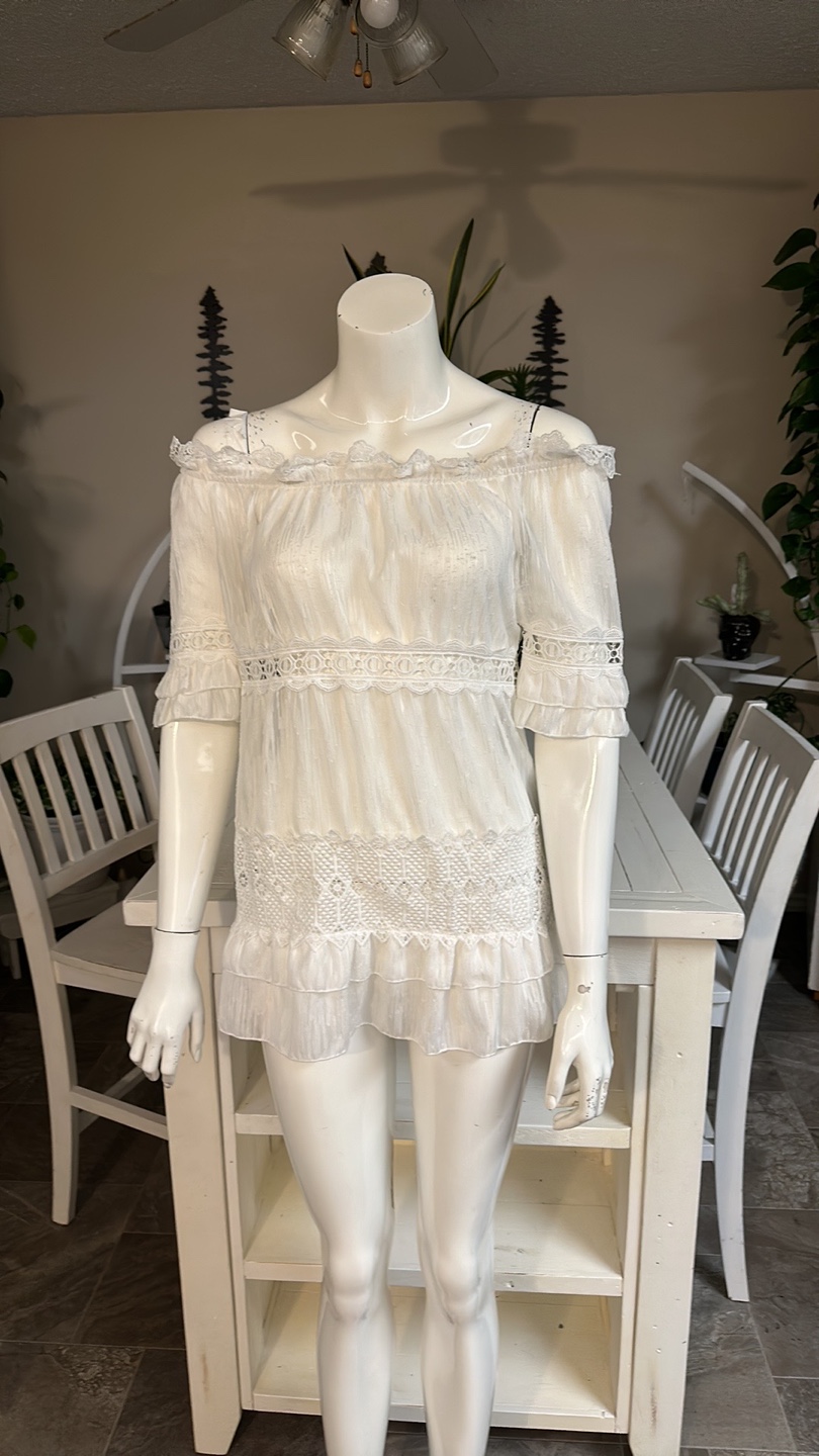 Adiva White Off the Shoulder Blouse XS - photo 2